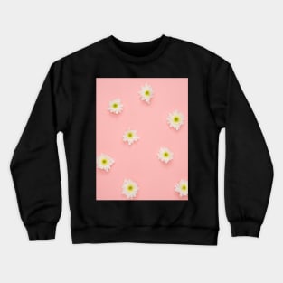 White flower, yellow and white flower, flowers background Crewneck Sweatshirt